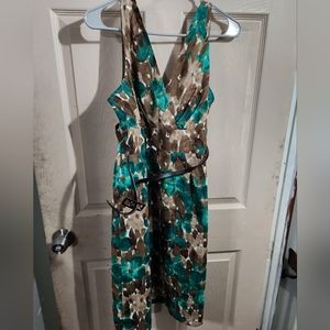 Axcess by Liz floral strappy dress - blue_brown - xl